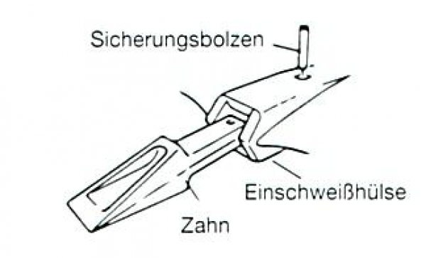 Zahnhülsen /Adapter für Tieflöffel 240x100x63x113 mm